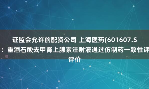 证监会允许的配资公司 上海医药(601607.SH)：重酒石酸去甲肾上腺素注射液通过仿制药一致性评价